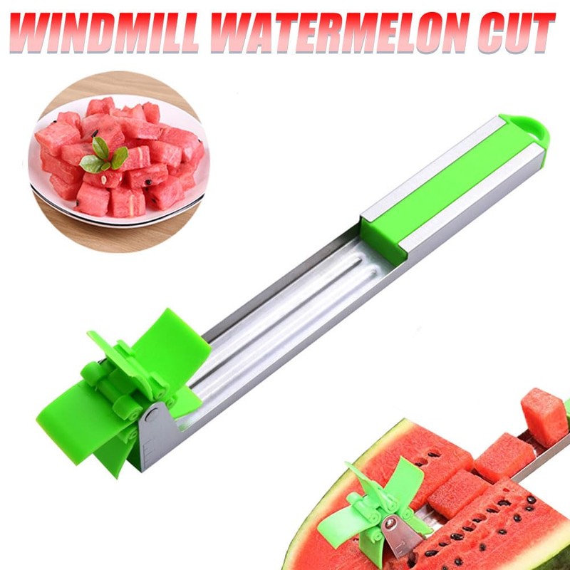 Effortless Stainless Steel Melon Slicing Tool with Windmill Cutter, Baller