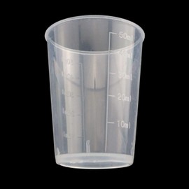 Tegg Plastic Graduated Cup 30PCS 50ml/1.7oz Clear Plastic Mixing Cups Measuring Cups with 50 PCS Wood Craft Sticks Transparent Scale Cups