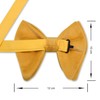 GUSLESON Over Size Gold Bow Ties For Men Velvet Pre-tied