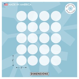 20 x Etched Safety Window Stickers - 2 Inch (50mm) Round Glass Awareness Decals for Patio Doors, Panels, Balconies, Shower Door and Partition. Made in America.