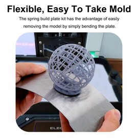 HIKUDIY 1PCS Resin 3D Printer Flex Build Plate, Spring Steel Flexible Plate Flex Bed and Magnetic Base Platform for Elegoo Juipter LCD Resin 3D Printer, 286x166mm