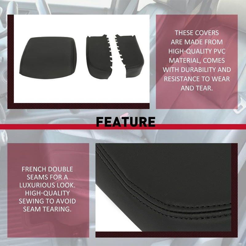 HECASA Center Console Cover & Front Door Armrest Cover Pad