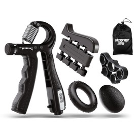 Strongr.Life Hand Trainer Set with Finger Trainer, Rubber Trainer, Ring Trainer, Softball, Storage Bag, Grip Trainer, Resistance 5-60 kg