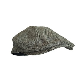 HIQIU Classic Cotton Linen Peaked Caps Men's Summer Sun Hat Breathable Vintage Women's Flat Cap Newsboy Hat, gray