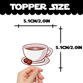 18pcs Glitter Coffee Dessert Cupcake Topper Drink Food Kitchen Theme Decor Supplies Baby Shower Boys Girls Happy Birthday Decorations