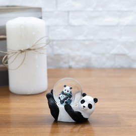 Panda Bear Mommy and Cub Figurine 45MM Glitter Water Globe Decoration