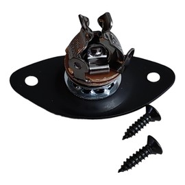 Axegrinderz Indented Oval Jack Plate Black US Spec with Pure Tone Jack and Hardware