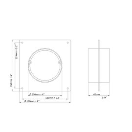 Ø 100mm / 4 inch Ventilation Wall Flange - Round Plastic Ducting - Duct Pipe Connector Plate