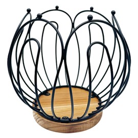 Coffee Pod Holder - K Cup Holder for Nespresso Pods Holder, Metal K Cup Organizer, Coffee Pod Storage, Bar Accessories Large Capacity Storage Basket for Kitchen Desktop (6.89 x 6.10 x 6.10'')