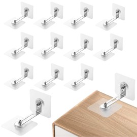 12 Pack Kippsicherung Möbel Set, kippsicherung möbel ohne bohren, wandbefestigung ohne bohren, kindersicherung schrank, Kann verhindern, dass der Schrank herunterfällt und das Kind erdrückt