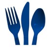 Blue Heavy Duty Plastic Cutlery Sets - 32 Spoons, 32