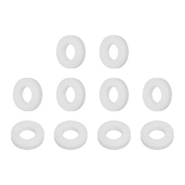 PATIKIL 10 Pcs PTFE Flat Washers 0.2" ID x 0.39" OD x 0.08" Thickness Sealing Spacer Flange Gasket for Machines Pipe Valves Oil Gas Industries, White (5x10x2mm)