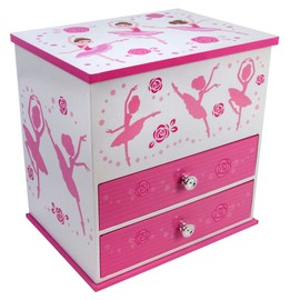 2 Drawer Ballerina Dancer Music Box by San Francisco Music Box Company