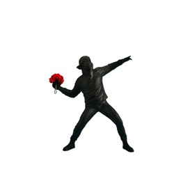 Taxually Sculpture Decoration, Sculptures Banksy Flower Thrower Statue Model Modern Ornaments Figure Stable for Desktop, Table, Living Room, Bedroom