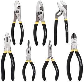 Vivicreate 7-Piece Pliers Set Heavy Duty Multipurpose Tools for Home Repair DIY Auto Electrical Work Includes Long Nose Slip Joint Linesman and Diagonal Pliers Alicates de Corte Herramientas