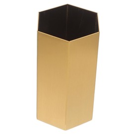 KICHOUSE Hexagonal Stainless Steel Pen Holder Makeup Brush Organizer Compact Pencil Container Modern Desktop Mini Flower Vase for Office Home Supplies