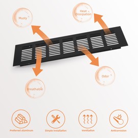 4 pieces ventilation grille, rectangular, ventilation grille, door, ventilation grille, kitchen, ventilation grille, refrigerator, ventilation grille, aluminium ventilation grille, for cabinets, shoe
