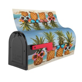 Mantaiyuan Mailbox Cover Funny Tropical Summer Beach Pineapples Mailbox Covers Magnetic Mail Wraps Post Garden Decorations 21x18 in