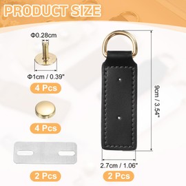 sourcing map 2Pcs D Ring Buckle with Screws, Bag Side Clip Buckle Detachable Leather Purse Clasp Connector for Purse Making Handbag Wallet DIY Craft, Black