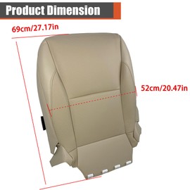 labwork Front Driver Side Bottom Tan Artificial Leather Perforated Seat Cover Replacement for Lexus ES350 2007-2012