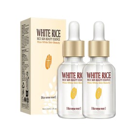 Reiskeim Hautpflege Essenz mit Hyaluronsäure, 2er-Pack, Intensive Feuchtigkeitsversorgung, Anti-Aging Serum, Aufhellung von Pigmentflecken, Natürliche Inhaltsstoffe für Gesichtsbehandlung