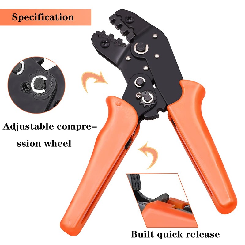 Tnisesm SN-48B Crimping Tools,Ratcheting Wire Crimper AWG 26-16(0.5-1.5mm²) for Open