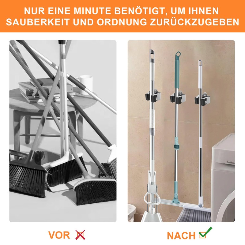 GARTOL Internal Snap Star Clip Slot Garden Broom Broom Holder