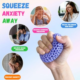 2 PCs 3D Printed Fidget Toy Grip Strength Trainer,Squishy Fidget Toy Stress Balls for Kids,Stress Toy Hand Exerciser Strength,Sensory Fidget Toys Finger Strengthener,Quiet Fidget Toys Finger Exerciser