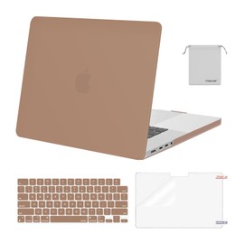 MOSISO Compatible with MacBook Pro 16 inch Case 2025 2024 2023 2022 2021 M4 M3 M2 M1 A3403 A3186 A2991 A2780 A2485 Pro Max, Plastic Hard Shell&Keyboard Cover&Screen Film&Storage Bag, Caramel Brown