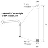 Black Shower Arm Extension 10 Inch High Flow Rainfall Shower