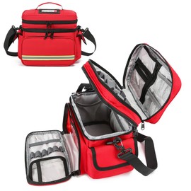 Double Layer Medical Bag Empty First Aid Bag Emergency Trauma Bag Empty, First Responder Organizer for Nurses,Home Health Care, EMT