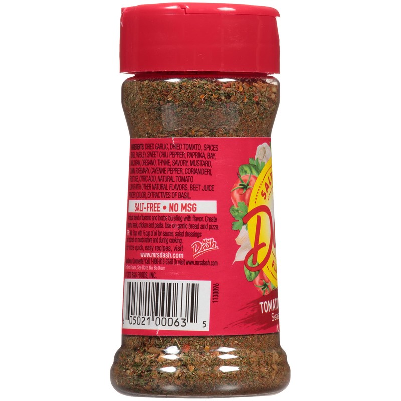 Dash Salt-Free Seasoning Blend, Tomato, Basil and Garlic, 2 Ounce