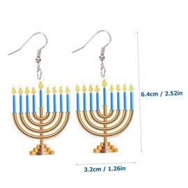BESPORTBLE 4 Pairs Women Dangle Drop Earrings Unique Hanukkah Star Design Comfortable Materials Festive Jewelry for Women for Loved Ones
