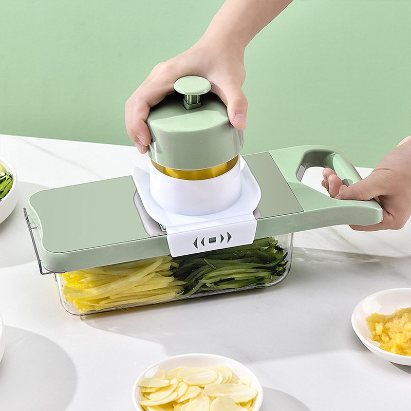 Vegetable Chopper, Mandoline Food Slicer Cutter with Handheld Container, 6