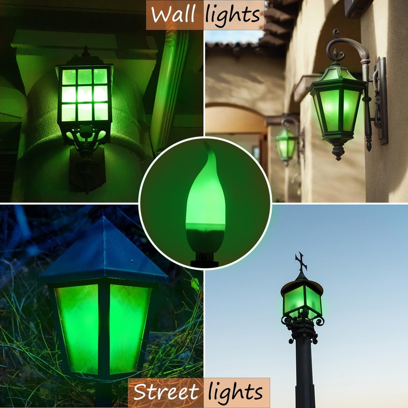 OHLGT E12 Flame Bulbs, 3 Mode LED Candelabra 2.0 Watt
