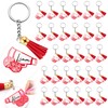 Canlierr 30 Pcs Cheer Keychains Bulk DIY Cheerleading Keychain with