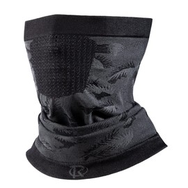 ROTTO Neck Warmer Multifunctional Scarf Neck Warmer Men's Shoulder Warmer Motorcycle Scarf Windproof Breathable for Outdoor Cycling Skiing Running, 01 Black Grey