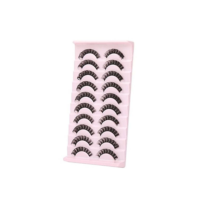 wiwoseo Eyelashes Russian Strip Lashes D Curly Natural Wispy Fluffy