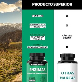Enzimas Digestivas  Probióticos  Contiene 7 Enzimas Digestivas  Probióticos Lactobacillus acidophilus  Proteasa Lactasa Lipasa Bromelina Papaína...   