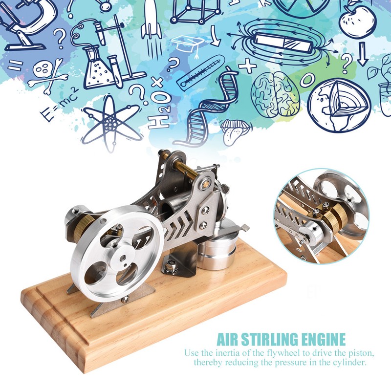LED Air Stirling Engine Funny Education Electricity Power Generator Model