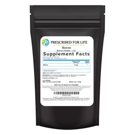Prescribed for Life Boron Chelate 5% Powder, Natural Boron Supplement for Men and Women, Muscle Support, Gluten Free, Vegan, Non GMO (4oz / 113g)