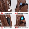 Dolores Pechera Mochila Antirrobo Usb Cuero Bandolera Cruzada Hombro