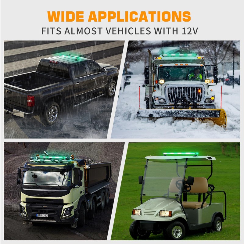 XRIDONSEN 37 Inch 104 LED Roof Top Green White Emergency