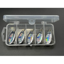 EVERBAY Fishing Spinners, Hard Fishing Lures, Long Cast Tackle, Sea Fishing, Metal Spinnerbait Freshwater and Saltwater for Spinning for Trout, Salmon, Perch, Pike, Bass, Pollock, size 4, set/5pcs