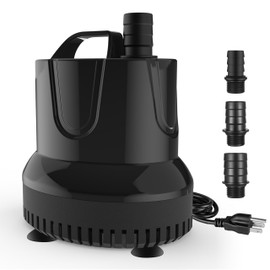 Simple Deluxe 660GPH Submersible Water Fountain Pump, (2500L/H, 45W) Quick Water Change Aquarium Pump, 8.2ft High Lift, for Fish Tank, Pond, Hydroponics, Black