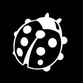 Ladybug V3 Vinyl Decal by stickerdad® - Size: 3.5", Color: Reflective White - Windows, Walls, Bumpers, Laptop, Lockers, etc.