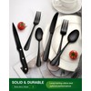 PHILIPALA 24-Piece Black Silverware Set with Steak Knives Food-Grade Stainless