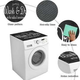 Washer and Dryer Covers for the Top,Non-slip Dryer Top Protector Mat,23.6" x 19.7" Dust-proof Washing Machine Cover, Washer Dryer Top Covers for Laundry Room Kitchen (Black2, 23.6" x 19.7")