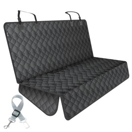 Back Seat Cover for Kids in Car | 100% Waterproof Car Seat Protector for Dogs with Seat Belt, Non-Slip | Bench Seat Cover from Scratches, Spills & Mess | Rear Seat Protector Fit Cars/SUVs/CRVs/Trucks