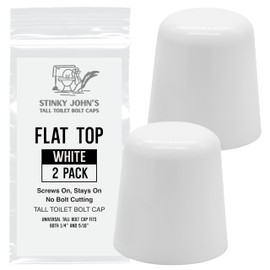 Stinky John's Tall Toilet Bolt Caps: Don't Cut Those Bolts! 100% Made in USA, Toilet Bolt caps, Toilet Bolt Covers, Toilet Screw Covers (Universal Fit, 2 Pack)